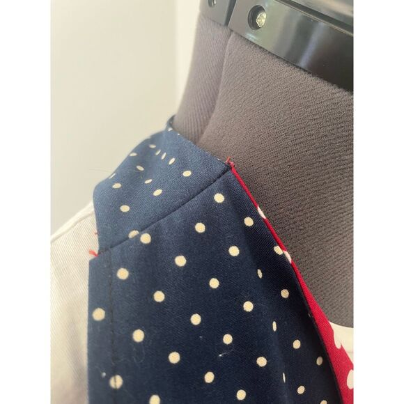 Red, White, & Blue Polkadot Apron with Pocket - Picture 7 of 10